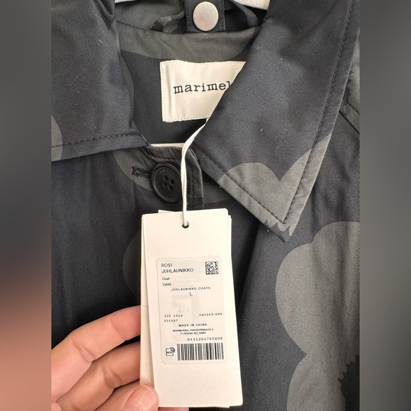 Marimekko NWT Rosi Juhlaunikko Trench Coat Large - Picture 5 of 11